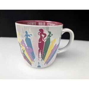 Disney Princesses Fierce Bold Strong Ceramic Mug Large Lustre Fantasyland Castle